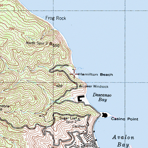 Topographic Map of Hamilton Beach, CA