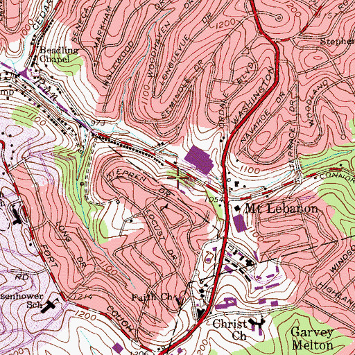 Topographic Map of Holy Cross Greek Orthodox Church, PA