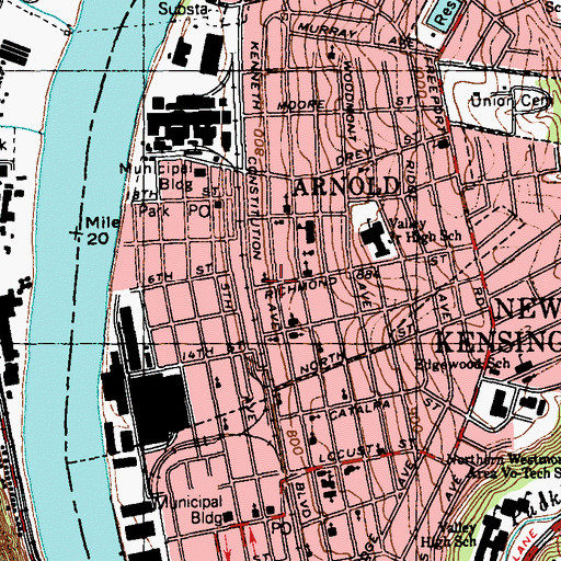 Topographic Map of Holy Virgin Ukrainian Orthodox Church, PA