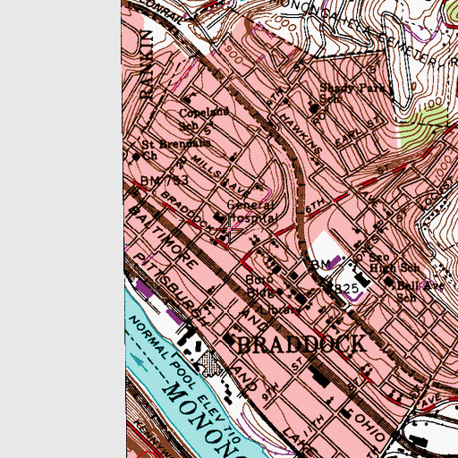 Topographic Map of Immanuel Lutheran Church, PA