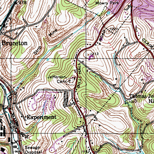 Topographic Map of Jefferson United Methodist Church, PA