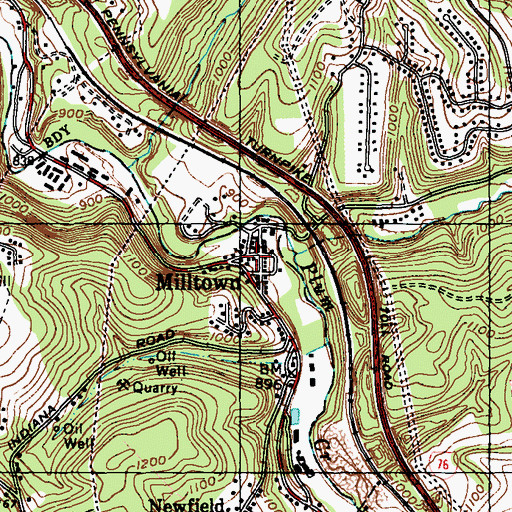 Topographic Map of Kerr Presbyterian Church, PA