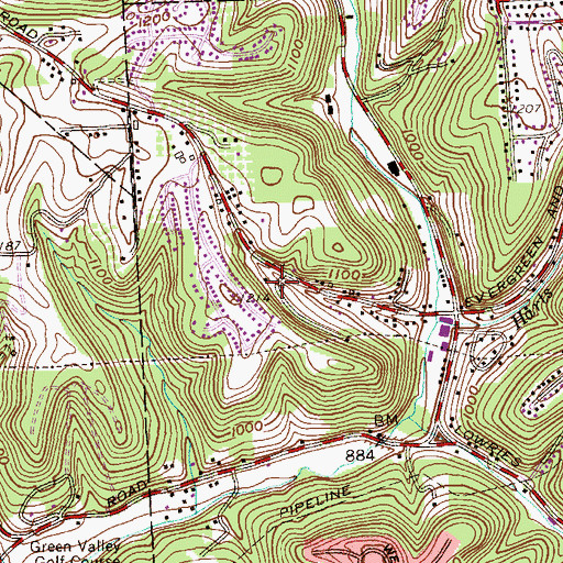 Topographic Map of Kingdom Hall of Jehovahs Witnesses, PA