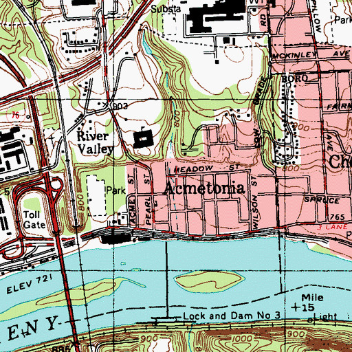 Topographic Map of Kingdom Hall of Jehovahs Witnesses, PA