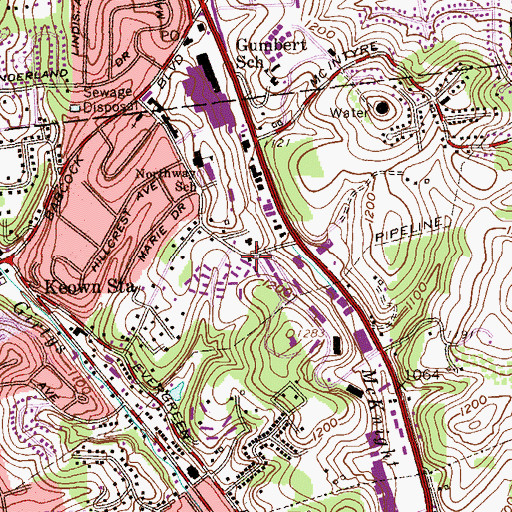 Topographic Map of Korean United Presbyterian Church, PA