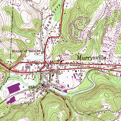 Topographic Map of Murrysville Presbyterian Preschool, PA