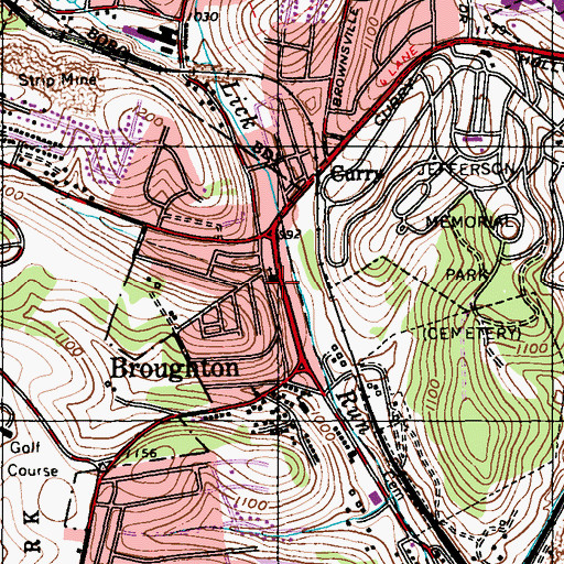Topographic Map of Nativity School, PA