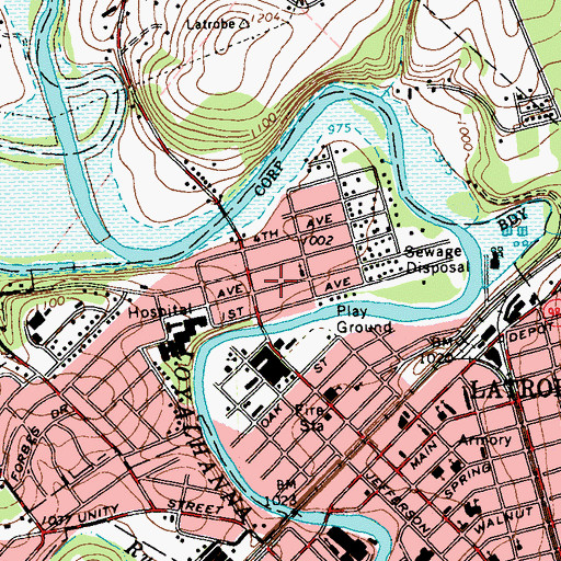 Topographic Map of New Horizons School, PA