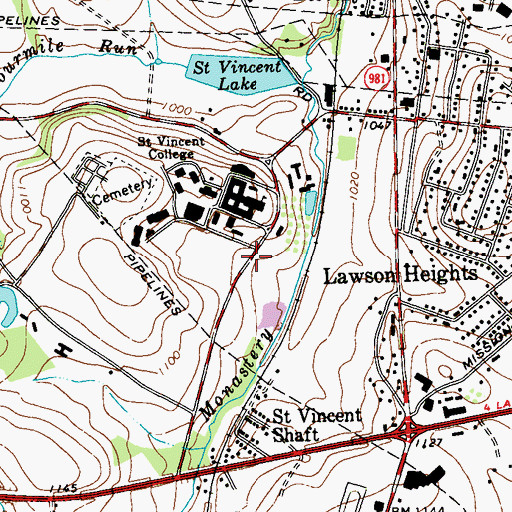 Topographic Map of New Horizons School, PA
