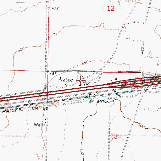 Topographic Map of Aztec, AZ