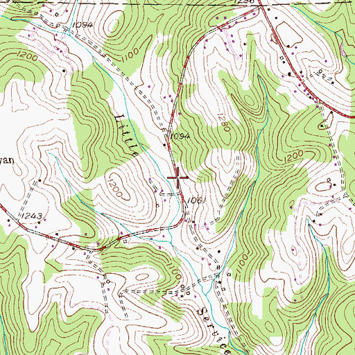 Topographic Map of Pleasant Hill Wesleyan Academy, PA