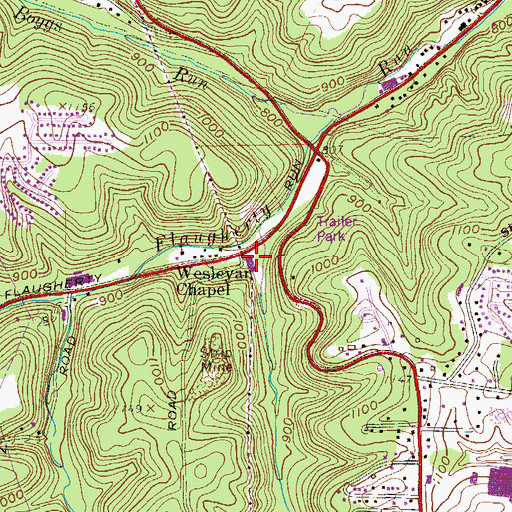 Topographic Map of Pumpkin Patch Preschool, PA