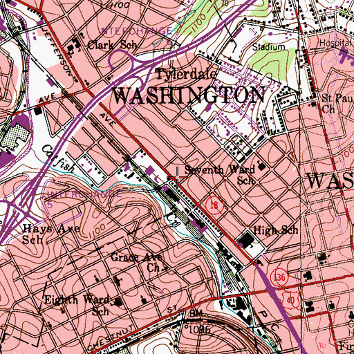 Topographic Map of Rainbows End Learning Center, PA