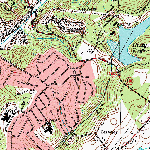 Topographic Map of Rocking Horse Preschool, PA