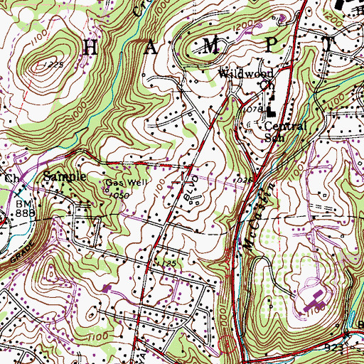 Topographic Map of Royal Oak Nursery School and Kindergarten, PA