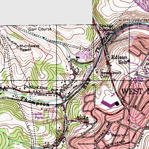 Topographic Map of Saint Agnes School, PA