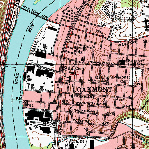 Topographic Map of Saint Irenaeus School, PA