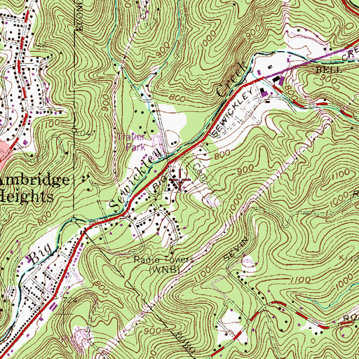 Topographic Map of Saint Johns Greek Catholic Educational Center, PA