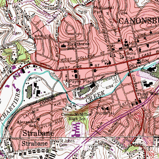 Topographic Map of Saint Patrick School, PA