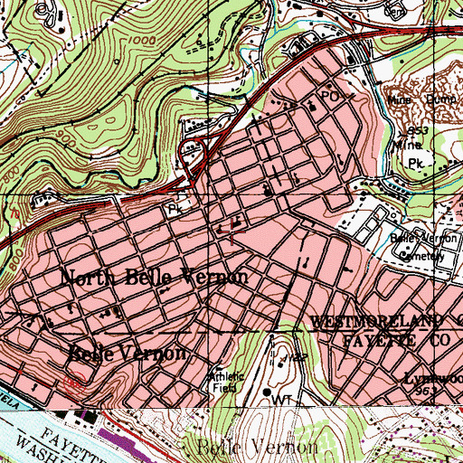 Topographic Map of Saint Sebastian School, PA