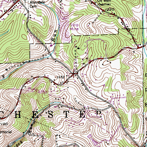 Topographic Map of Sylvania Hills Christian School, PA