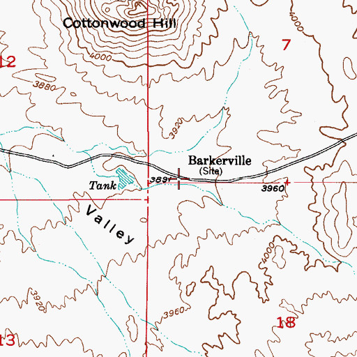 Topographic Map of Barkerville, AZ