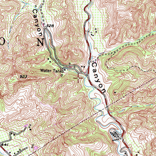Topographic Map of Hampton Canyon, CA