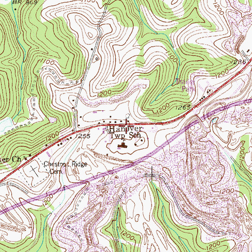 Topographic Map of Tri-State Christian Academy, PA