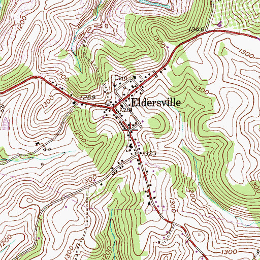 Topographic Map of Washington County Mennonite School, PA