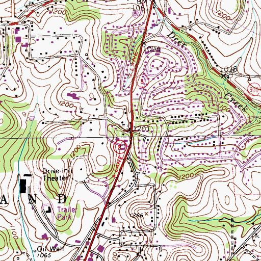 Topographic Map of Wesley Highlands School, PA
