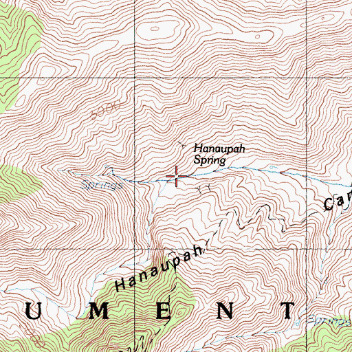 Topographic Map of Hanaupah Spring, CA