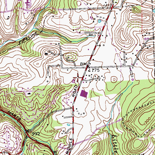 Topographic Map of Winchester Thurston School - North Hills Campus, PA