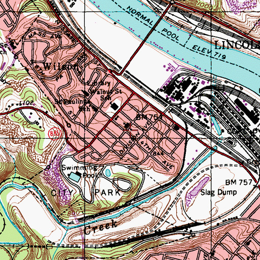 Topographic Map of Wilson Presbyterian Church, PA