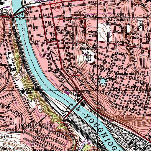 Topographic Map of Zion Baptist Church, PA