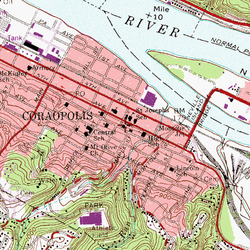 Topographic Map of Zion Lutheran Church, PA