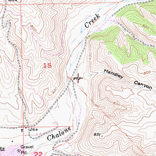 Topographic Map of Handley Canyon, CA