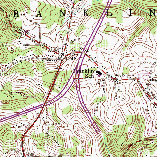 Topographic Map of Interchange 20, PA