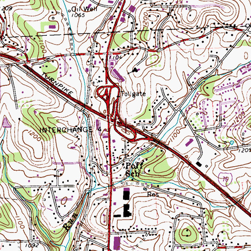 Topographic Map of Interchange 39, PA