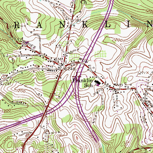 Topographic Map of Interchange 72, PA