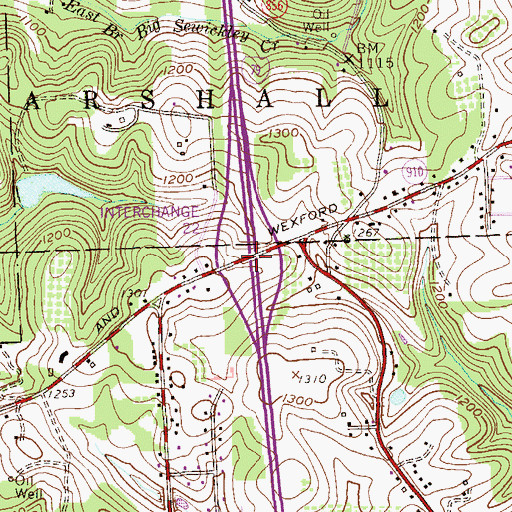 Topographic Map of Interchange 73, PA