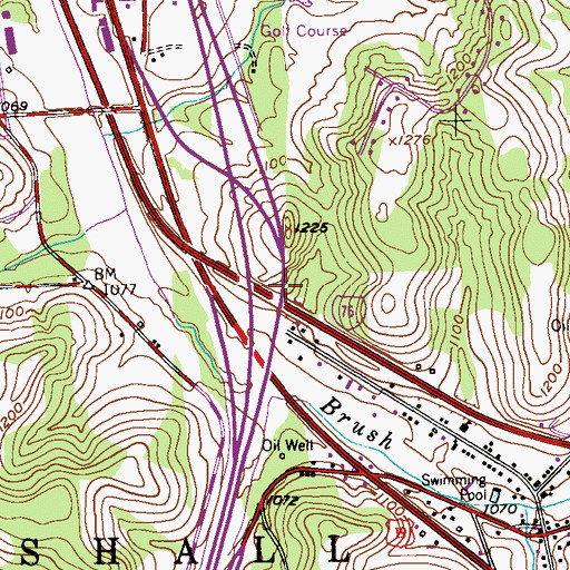 Topographic Map of Interchange 76, PA