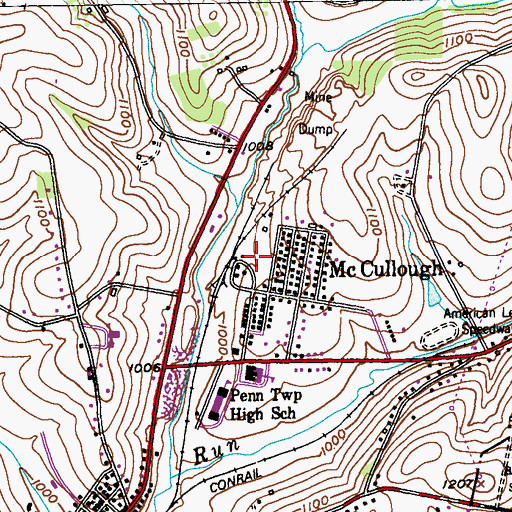 Topographic Map of Jeanette District Memorial Hospital, PA