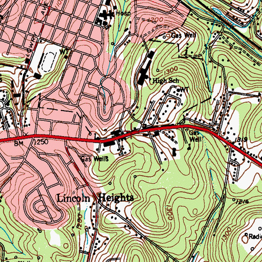 Topographic Map of Monsour Hospital Clinic (historical), PA