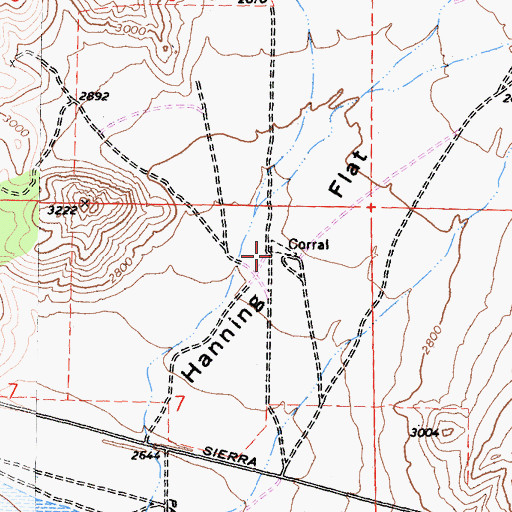 Topographic Map of Hanning Flat, CA