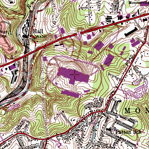Topographic Map of Monroeville Mall Shopping Center, PA