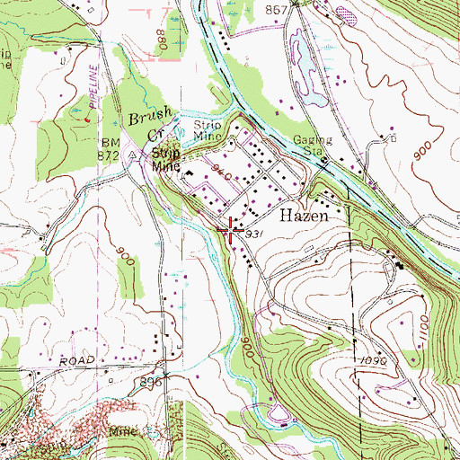 Topographic Map of Pine Valley Bible Camp, PA