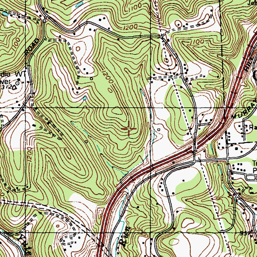 Topographic Map of Pittsburgh Mills Shopping Center, PA