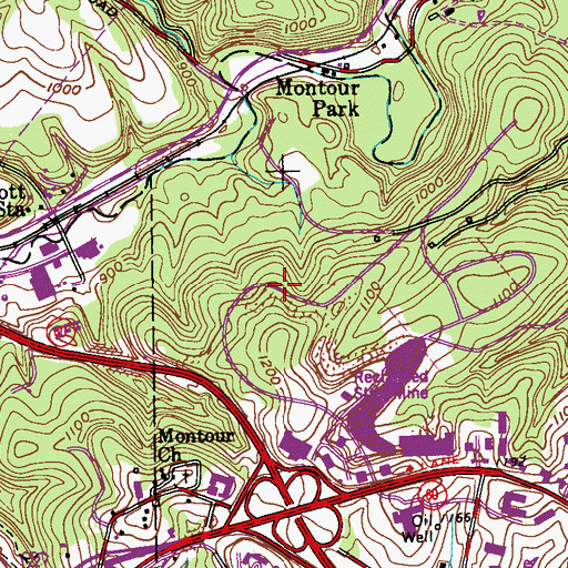 Topographic Map of Robinson Towne Centre Shopping Center, PA