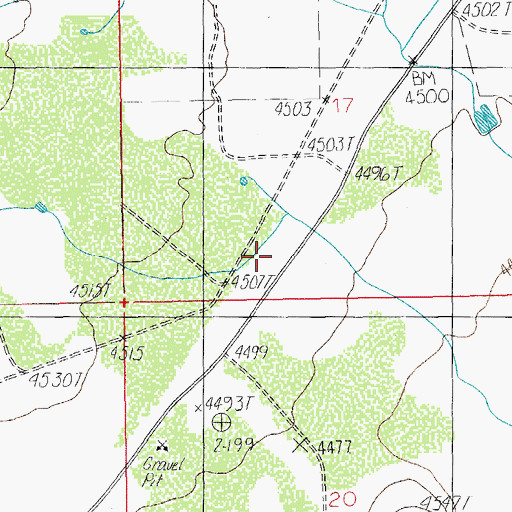 Topographic Map of Bernardino (historical), AZ
