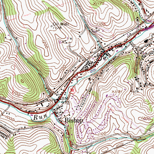 Topographic Map of Cecil Post Office, PA